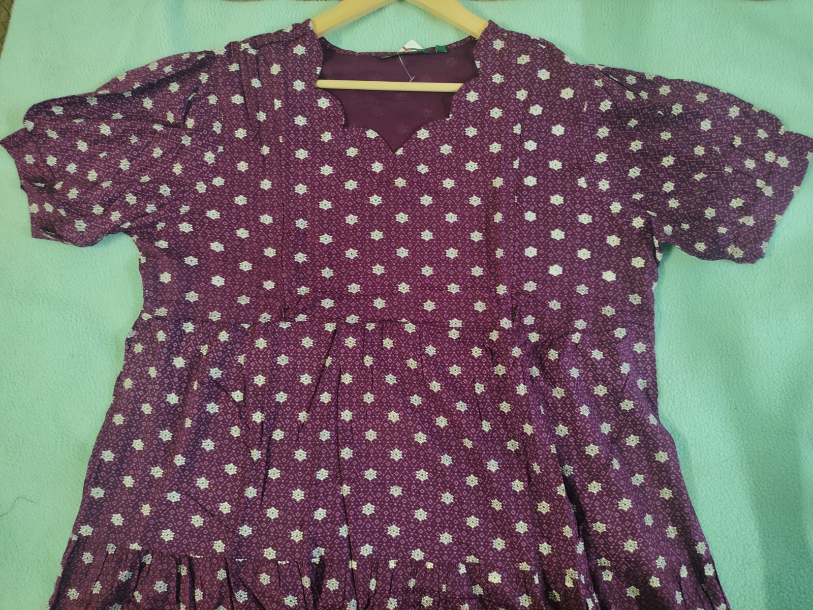 PURPLE WITH WHITE FLORAL DESIGN