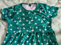 DARK GREEN WITH WHITE BUTTERFLY