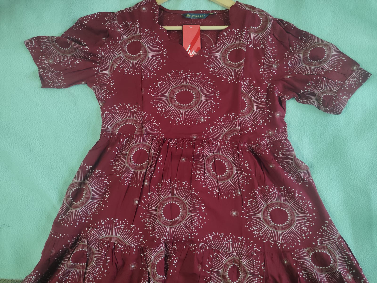 MAROON WITH SUN DESIGN