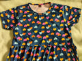 NAVY BLUE WITH PINK AND YELLOW HEART